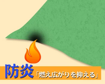 防炎「燃え広がりを抑える」