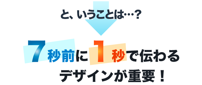 と、いうことは…？7秒前に1秒で伝わるデザインが重要！