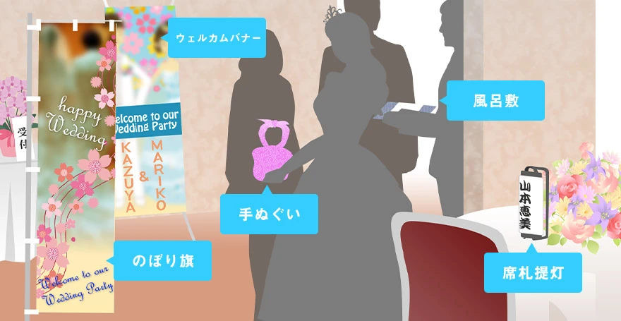 結婚式・披露宴に設置するのぼり旗